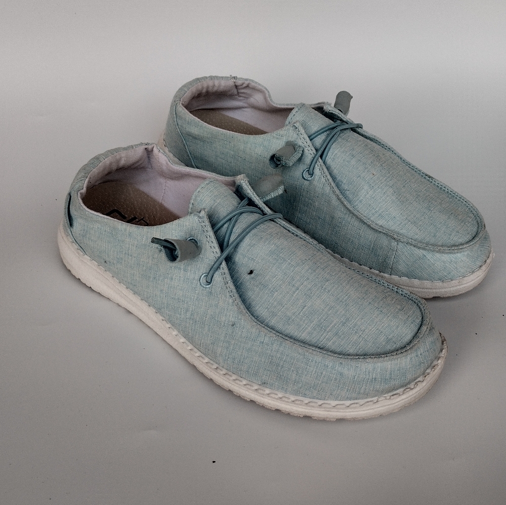 Hey Dude Wendy  Canva Slip-On Casual Lightweight Loafers Womens Size 7 Green